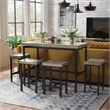 Bowery Hill Contemporary Metal 5-Piece Counter Height Table Set in Gray