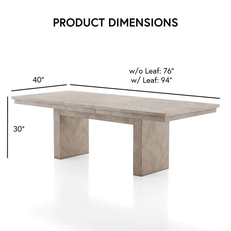 Bowery Hill Modern Farmhouse Wood 6-Piece Dining Table Set in Natural