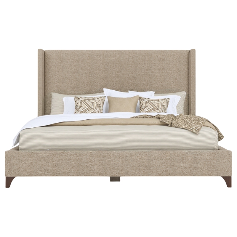 Bowery Hill Upholstered Tan King Bed Rectangular 57.5