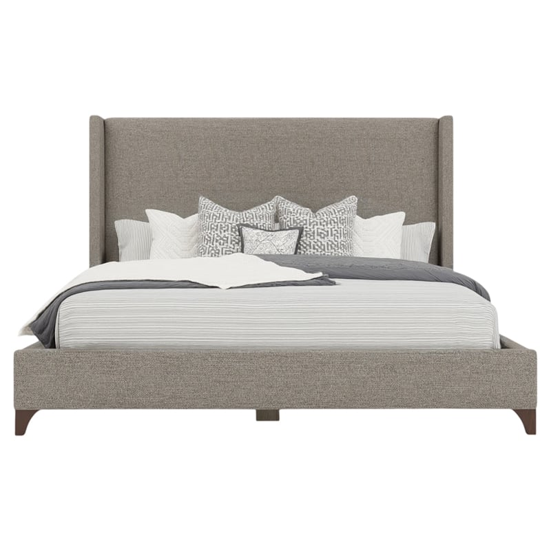 Bowery Hill Modern Upholstered King Bed in Gray Performance Fabric