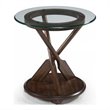 Bowery Hill Transitional Beveled-edge Glass Top End Table in Dark Oak