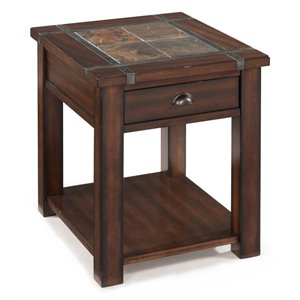 Bowery Hill Wood Cherry End Table Rectangular 25&quot H x 22&quot W x 26&quot D