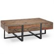 Bowery Hill Reclaimed Wood Rustic Honey Coffee Table Rectangular Industrial 54