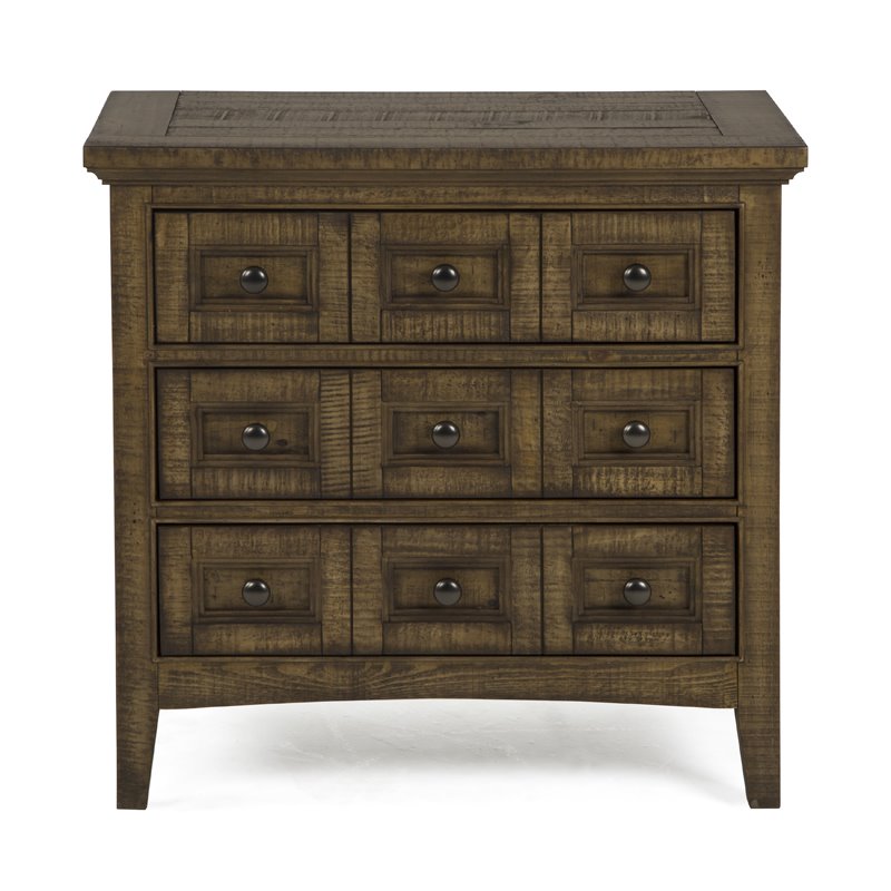 Bowery Hill Relaxed Traditional Toasted Nutmeg 3 Drawer Nightstand