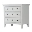 Bowery Hill Relaxed Traditional Soft White 3 Drawer Nightstand