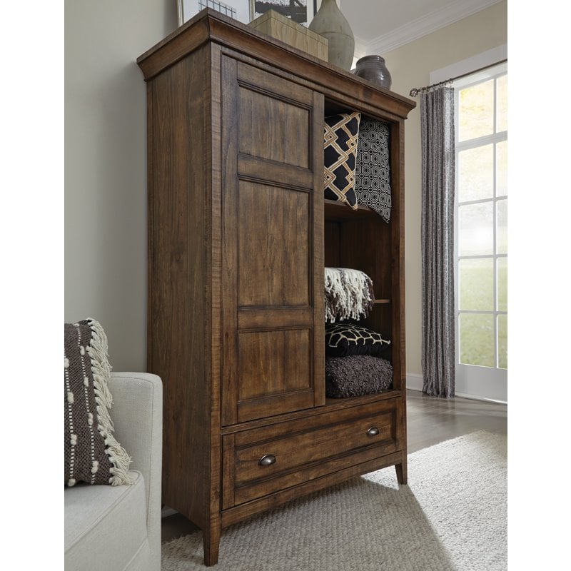 Bowery Hill Relaxed Traditional Toasted Nutmeg Sliding Door Chest