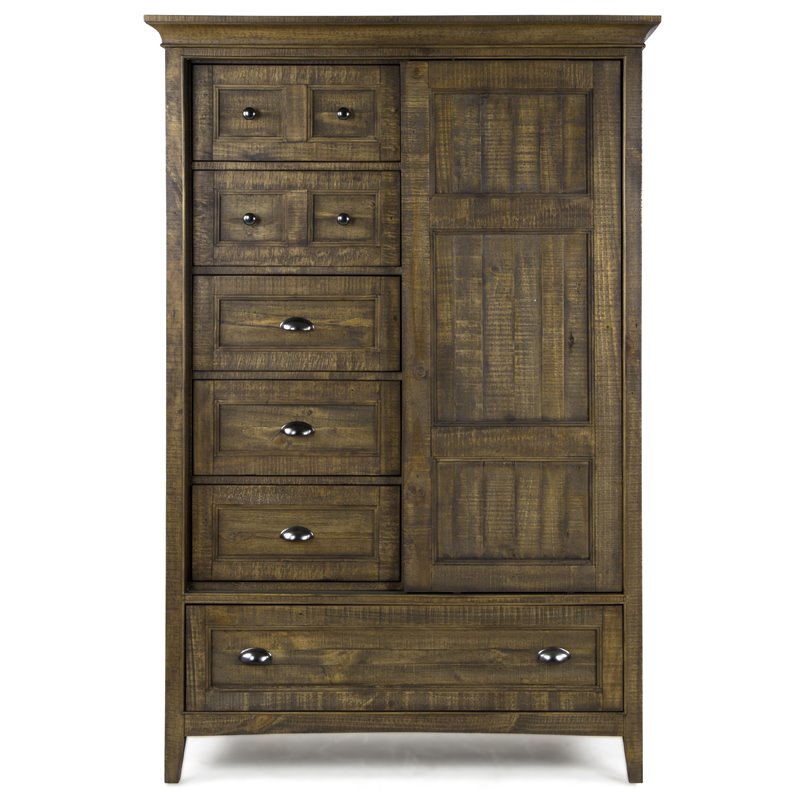Bowery Hill Relaxed Traditional Toasted Nutmeg Sliding Door Chest