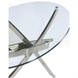 Bowery Hill Contemporary Tempered Clear Glass Top Oval Cocktail Table