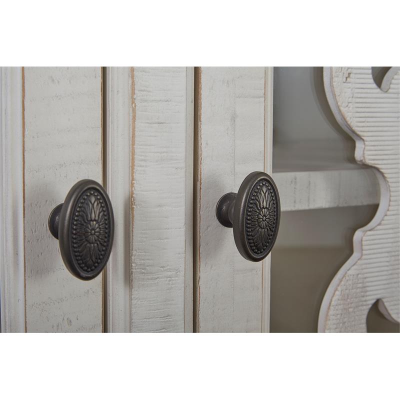Bowery Hill Solid Pine Wood Traditional Server in White Finish
