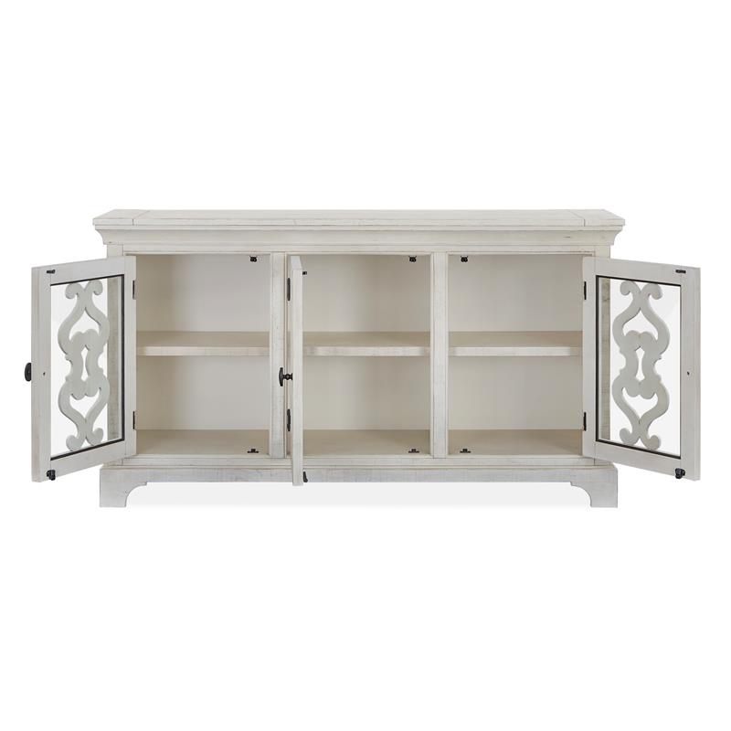 Bowery Hill Solid Pine Wood Traditional Server in White Finish