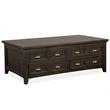Bowery Hill Transitional Lift Top Storage Cocktail Table w/Casters