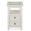 Bowery Hill Wood Transitional Chairside End Table in White Finish