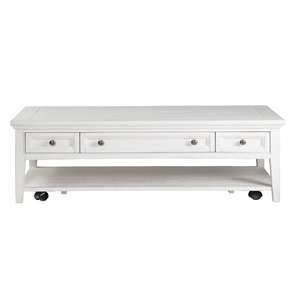 Bowery Hill Transitional Rectangular Cocktail Table w/Casters
