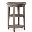 Bowery Hill Wood Transitional Round Accent End Table in Gray Finish