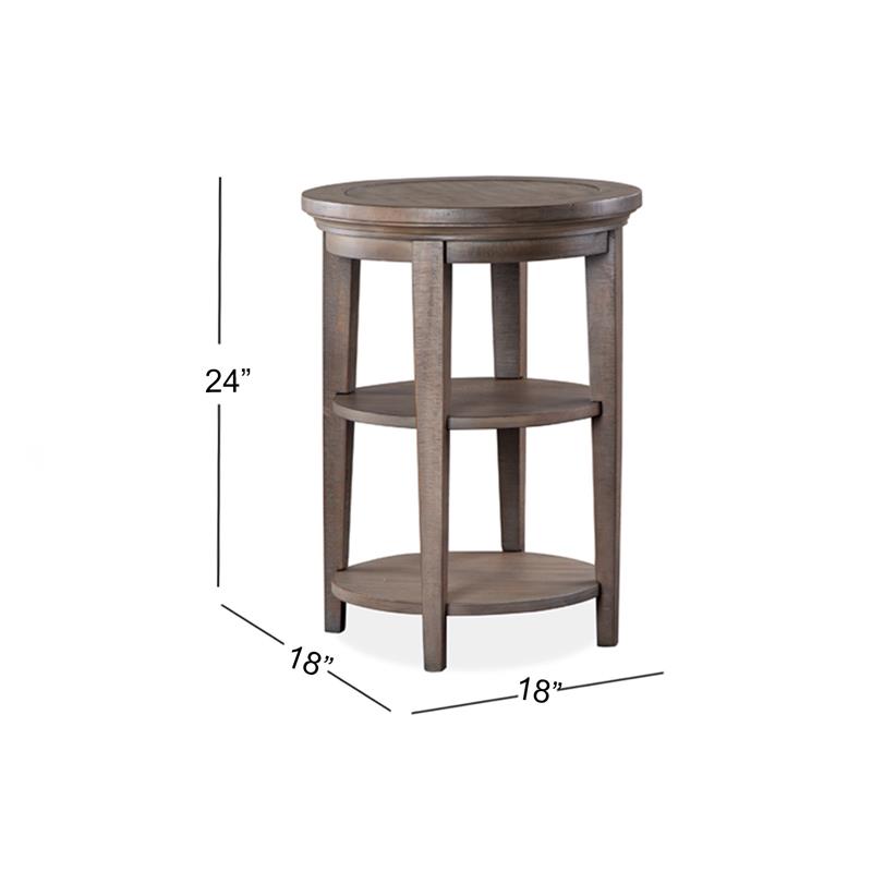 Bowery Hill Wood Transitional Round Accent End Table in Gray Finish