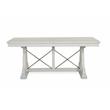 Bowery Hill Wood Transitional Trestle Dining Table in White Finish