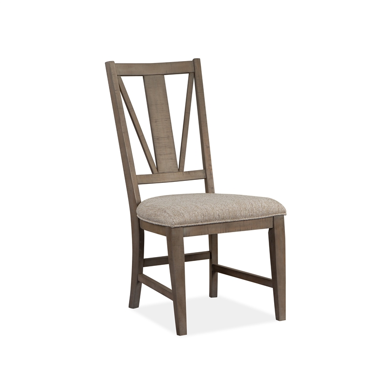Bowery Hill Transitional Dining Side Chair with Upholstered Seat (Set of 2)