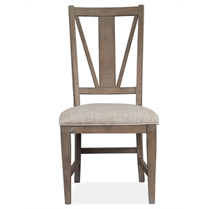 Bowery Hill Transitional Dining Side Chair with Upholstered Seat (Set of 2)