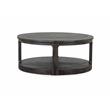 Bowery Hill Pine Peppercorn Round Cocktail Table with Casters
