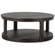 Bowery Hill Pine Peppercorn Round Cocktail Table with Casters