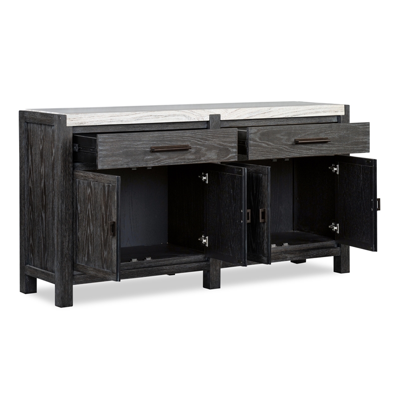 Bowery Hill Contemporary Ravenwood Black Finish Wood Sideboard