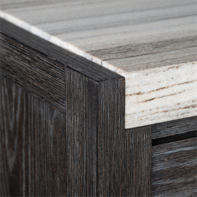 Bowery Hill Contemporary Ravenwood Black Finish Wood Sideboard