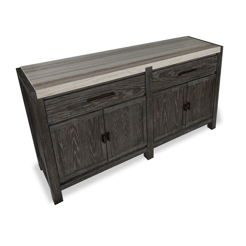 Bowery Hill Contemporary Ravenwood Black Finish Wood Sideboard