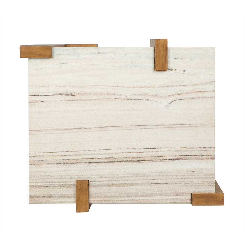 Bowery Hill Contemporary Honey Wheat Wood Rectangular End Table