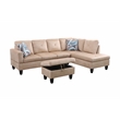 Bowery Hill L-shaped Beige Microfiber Couch with Ottoman (Pillows Included)