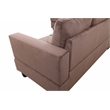 Bowery Hill L-shaped Brown Microfiber Couch with Ottoman (Pillows Included)