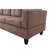 Bowery Hill L-shaped Brown Microfiber Couch with Ottoman (Pillows Included)