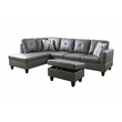 Bowery Hill L-shaped Gray Microfiber Couch with Ottoman (Pillows Included)