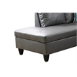 Bowery Hill L-shaped Gray Microfiber Couch with Ottoman (Pillows Included)