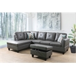 Bowery Hill L-shaped Gray Microfiber Couch with Ottoman (Pillows Included)