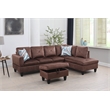 Bowery Hill L-shaped Brown Microfiber Couch with Ottoman (Pillows Included)
