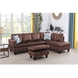 Bowery Hill L-shaped Brown Microfiber Couch with Ottoman (Pillows Included)