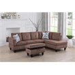 Bowery Hill L-shaped Brown Microfiber Couch with Ottoman (Pillows Included)