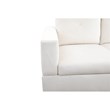 Bowery Hill L-shaped White Microfiber Couch with Ottoman (Pillows Included)