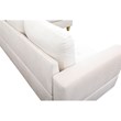 Bowery Hill L-shaped White Microfiber Couch with Ottoman (Pillows Included)