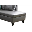 Bowery Hill L-shaped Gray Microfiber Couch with Ottoman (Pillows Included)