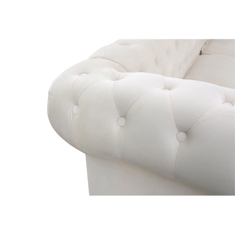 Bowery Hill 2-piece Microfiber Living Room Sofa Set In White
