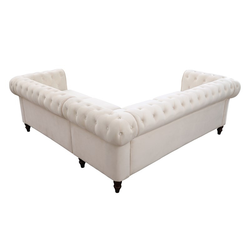 Bowery Hill 2-piece Microfiber Living Room Sofa Set In White