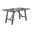 Bowery Hill Rustic Gray Wood 7-piece Dining Set with Linen Upholstered Chairs