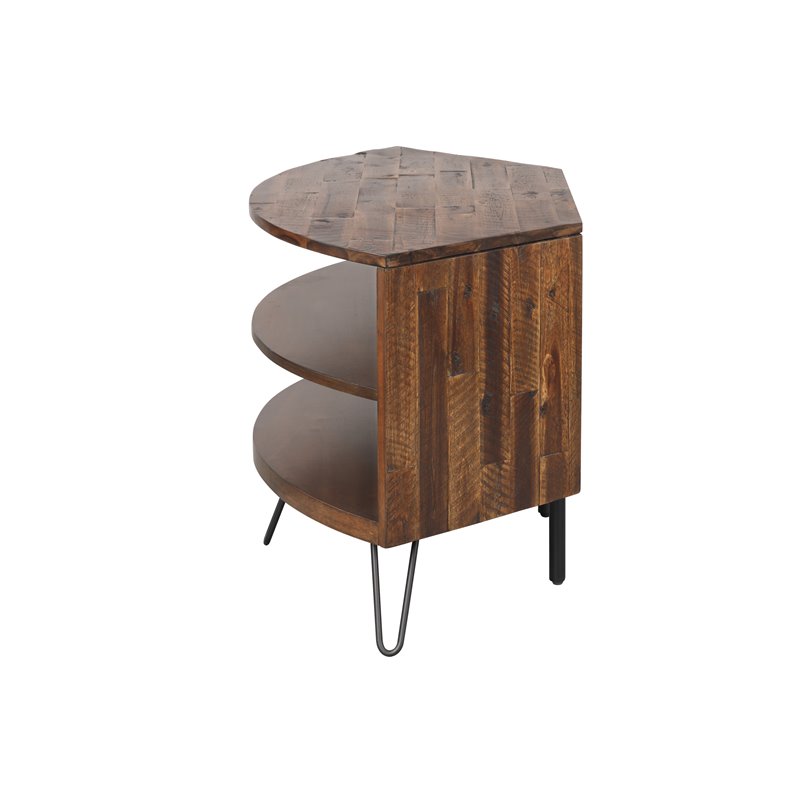 Bowery Hill Acacia Wood Corner Media Stand for TVs up to 41