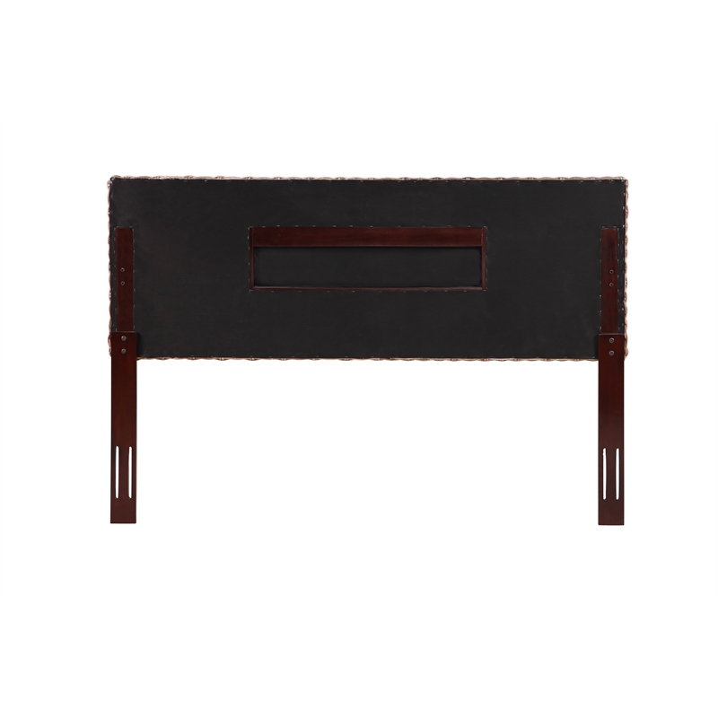 Bowery Hill Coastal Rattan/Wood King Headboard in Gray Finish