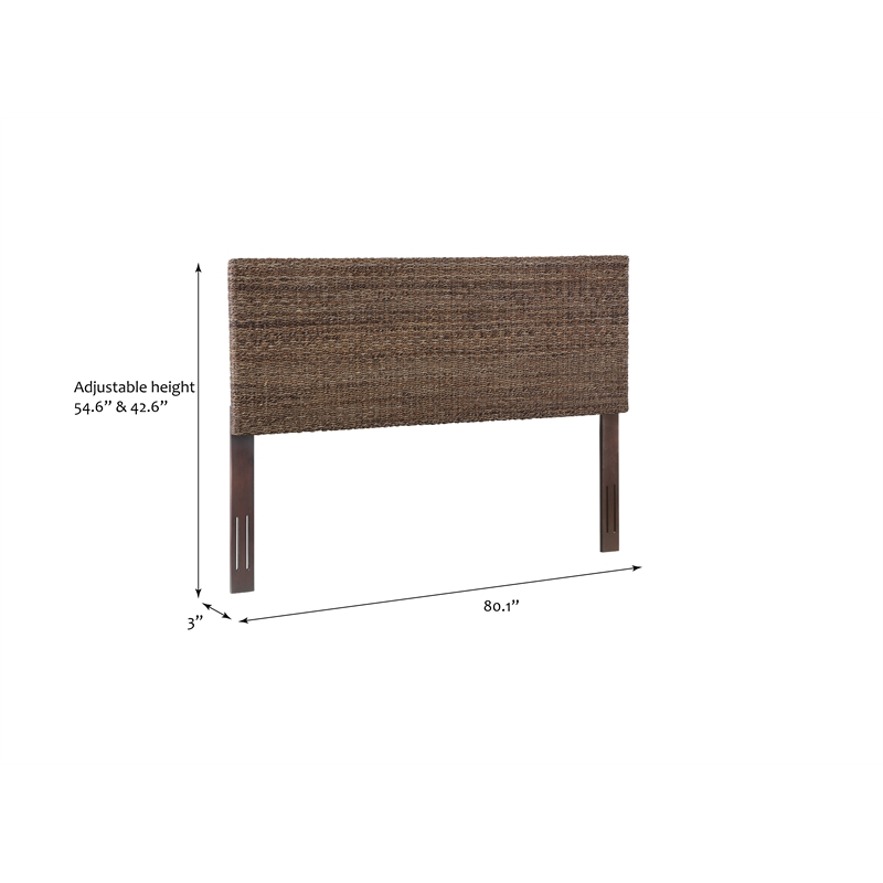 Bowery Hill Contemporary King Banana Leaf Panel Headboard in Natural
