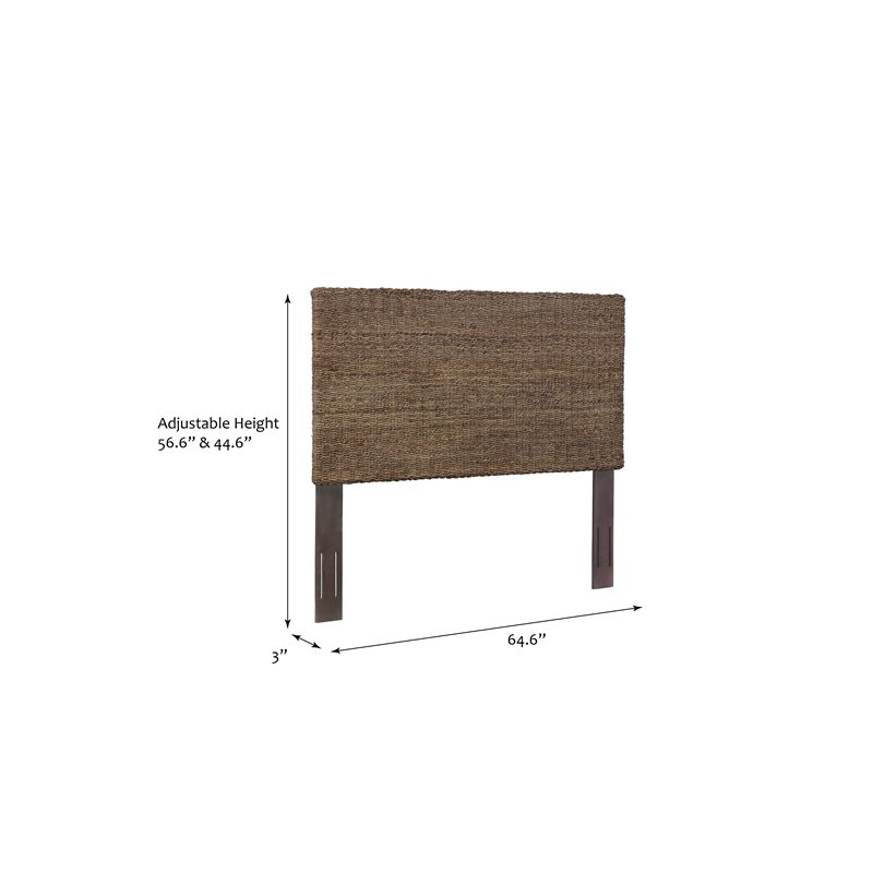 Bowery Hill Contemporary Queen Banana Leaf Panel Headboard in Natural