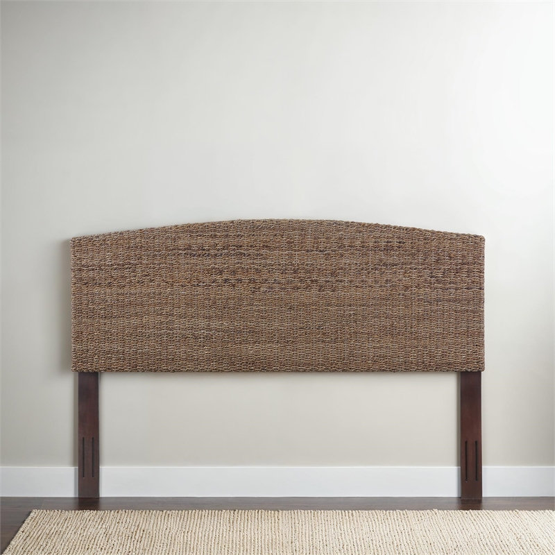 Bowery Hill Contemporary King Banana Leaf Panel Headboard in Natural
