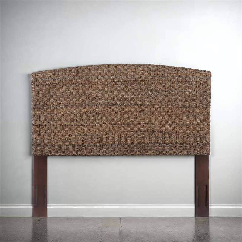 Bowery Hill Banana Leaf Natural Panel Headboard Rectangular Handwoven