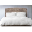 Bowery Hill Contemporary Handwoven Rattan Queen Headboard in Gray